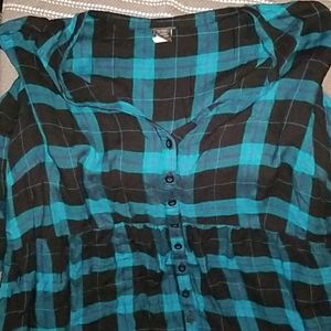 Torrid Hi Low top blue plaid